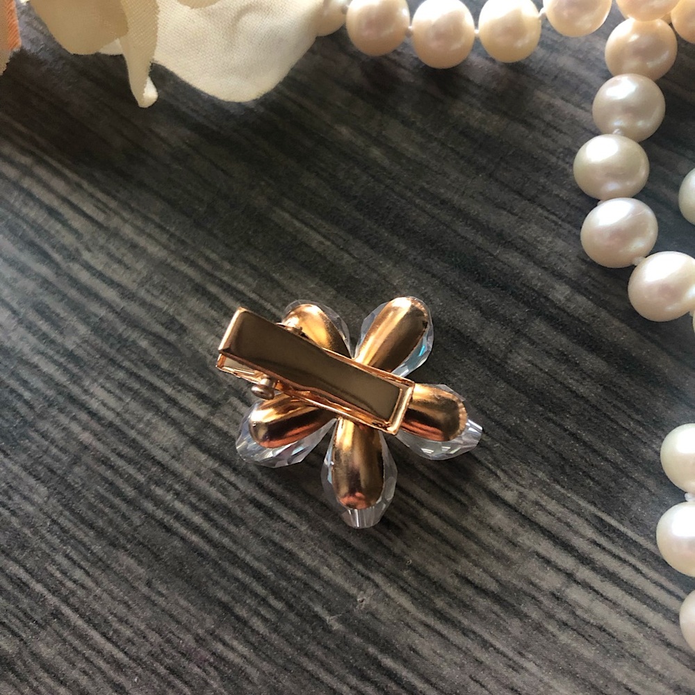 NEW Glass Crystal Flower Hair Clip - Picture 4 of 5